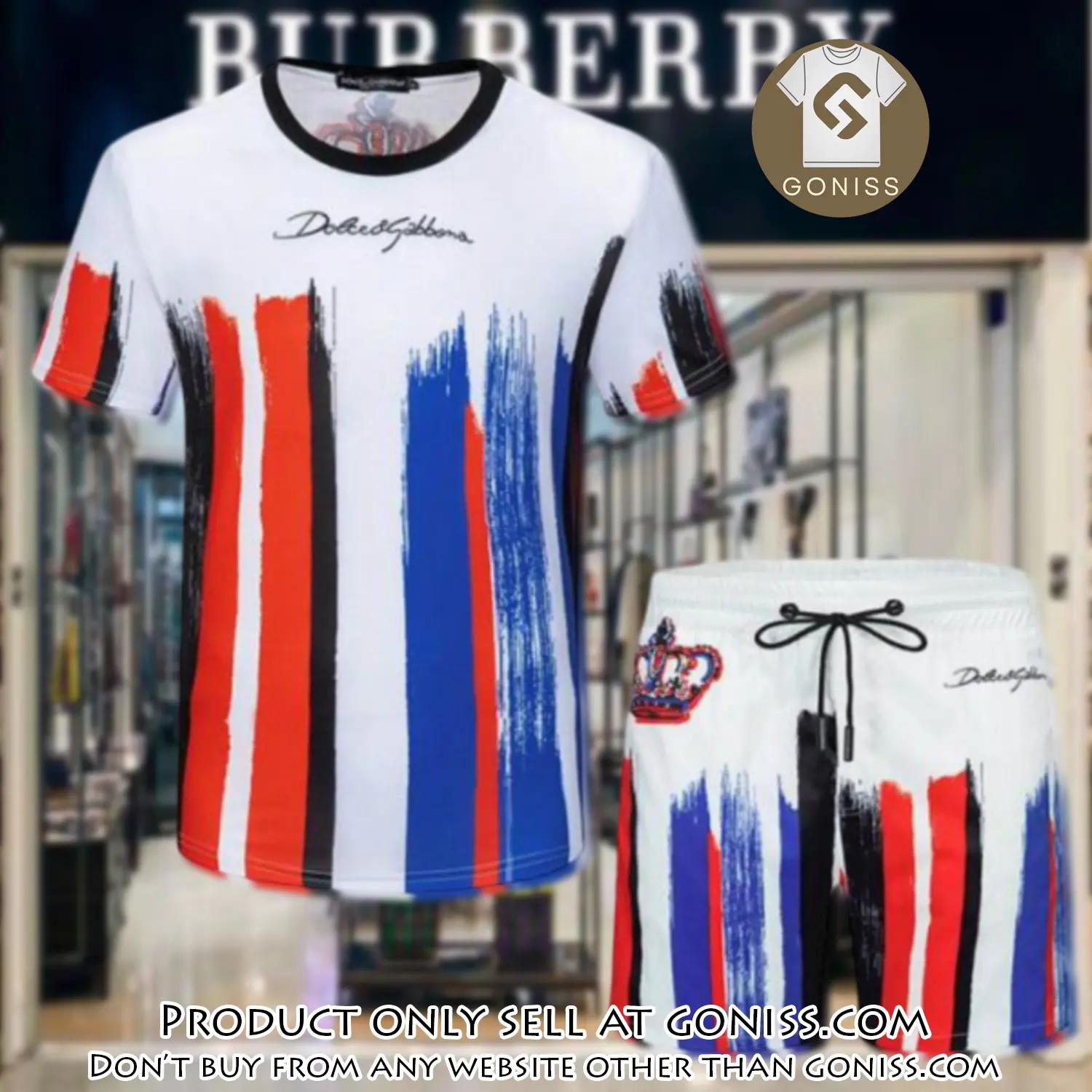 Burberry combo unisex tshirt & short limited luxury outfit cts1039 gn0442523